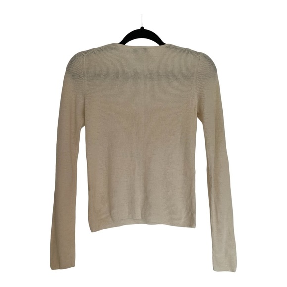 VGUC Vince Cream Sheer Ribbed Sweater size Small - Picture 4 of 6